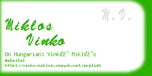 miklos vinko business card
